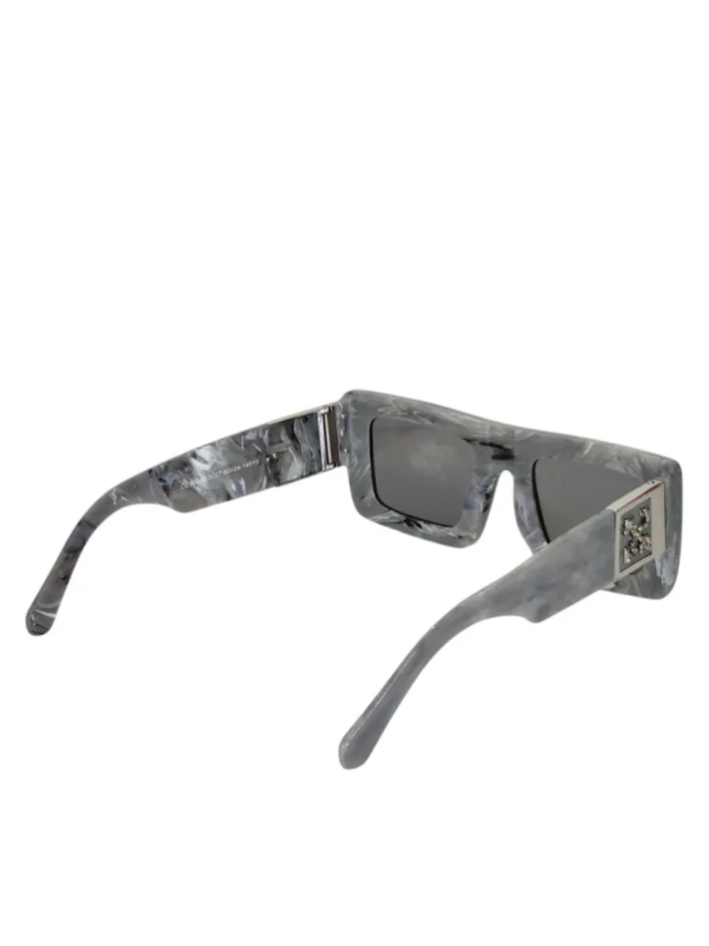 OFF-WHITE Leonardo OER1049 Gray Marble Square Sunglasses Unisex